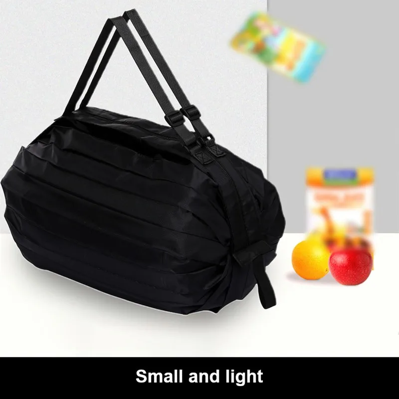 Large Foldable Shopping Bag Reusable Eco Bag Grocery Package Beach Toy Storage Bags Shoulder Cat Lemon Printing Pouch Tote Pouch - 2