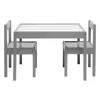 Kids Table and Chair Set Gray Rubberwood Legs Stable Safe Play Area 1-5 Years Old Child Design Easy Clean Dry Erase Surface Kids 5