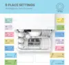 Portable Mini Dishwasher, Energy Star, Countertop, 6 Place Settings, with 8 Washing Programs, Speed, Baby-Care, ECO& Glass 5