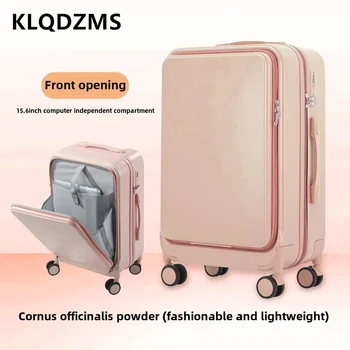 KLQDZMS New Suitcase Front Opening Laptop Boarding Case USB 1
