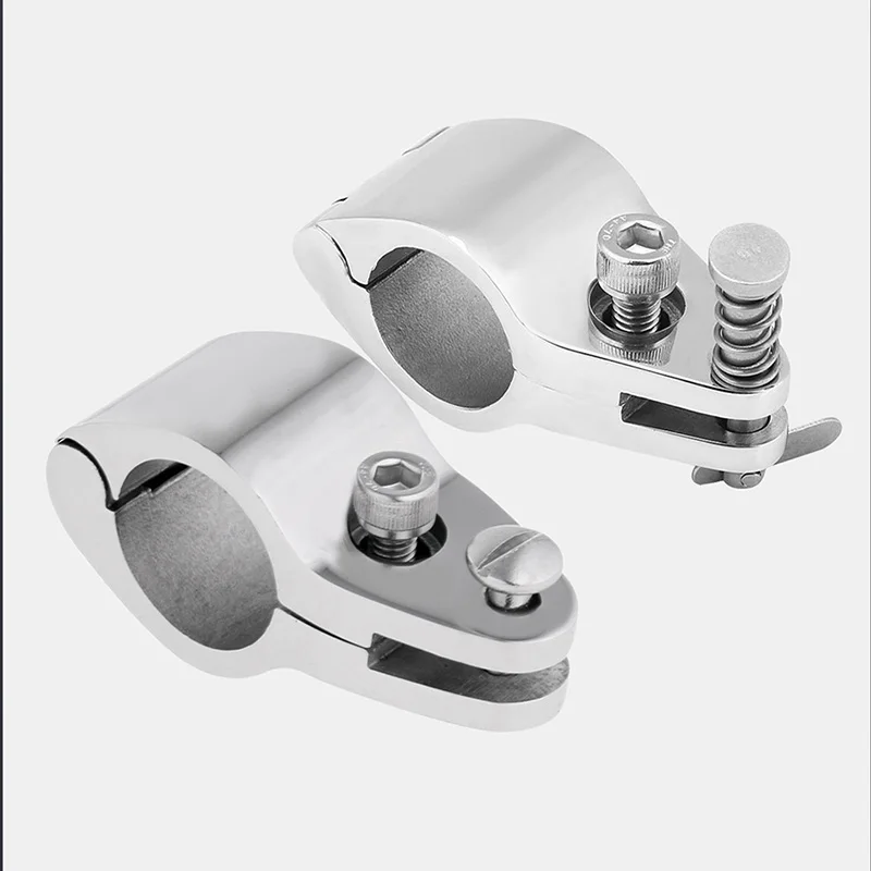316 Stainless Steel Sunshade Pipe Clamp Quick Release Pin Mirror Polished Open Sliding Sleeve Marine Hardware Accessories