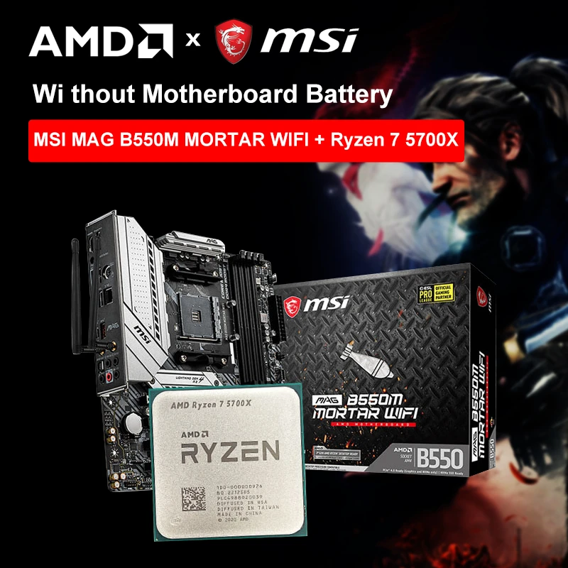 AMD New Ryzen 7 5700X R7 5700X CPU + MSI MAG B550M MORTAR WIFI