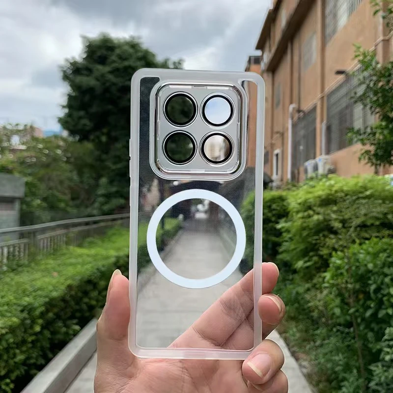 Magnetic Clear Silicone Shockproof Phone Case with Camera Protection and MagSafe Compatibility