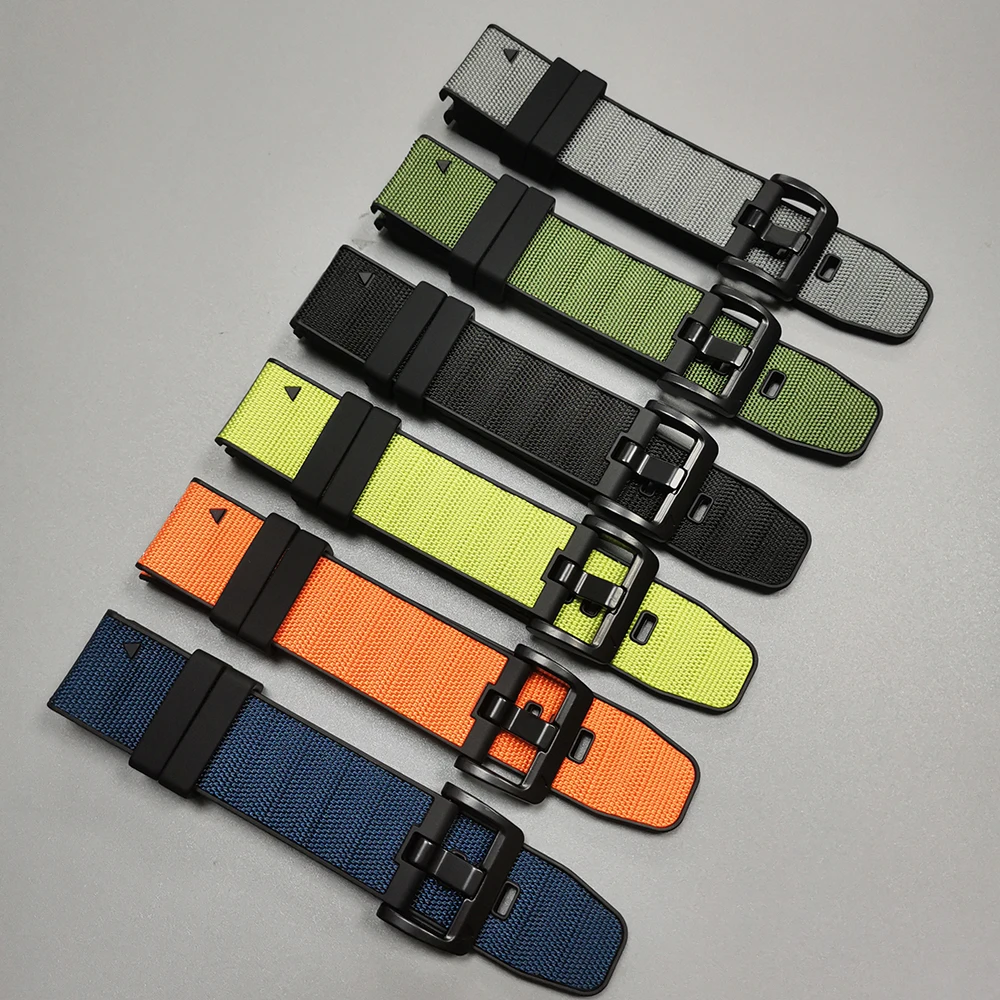 Quickfit 22/26mm Nylon+Silicone Sports Watchband Strap