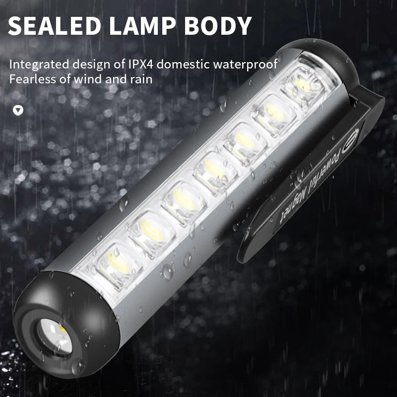 

Mini LED Flashlight XPE + COB Lamp Beads Ultra Bright With Clip Magnet Work Light Waterproof USB Rechargeable Flashlight