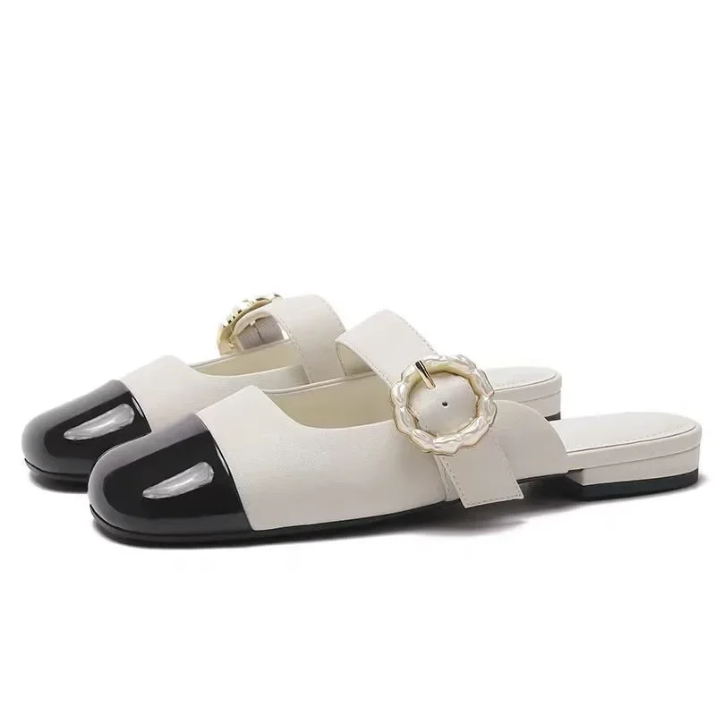 

2024 Spring New Fashion Mary Jane Shoes Female Flat Shallow Mouth Slippers Women Buckle Shoes for Women Zapatos De Mujer