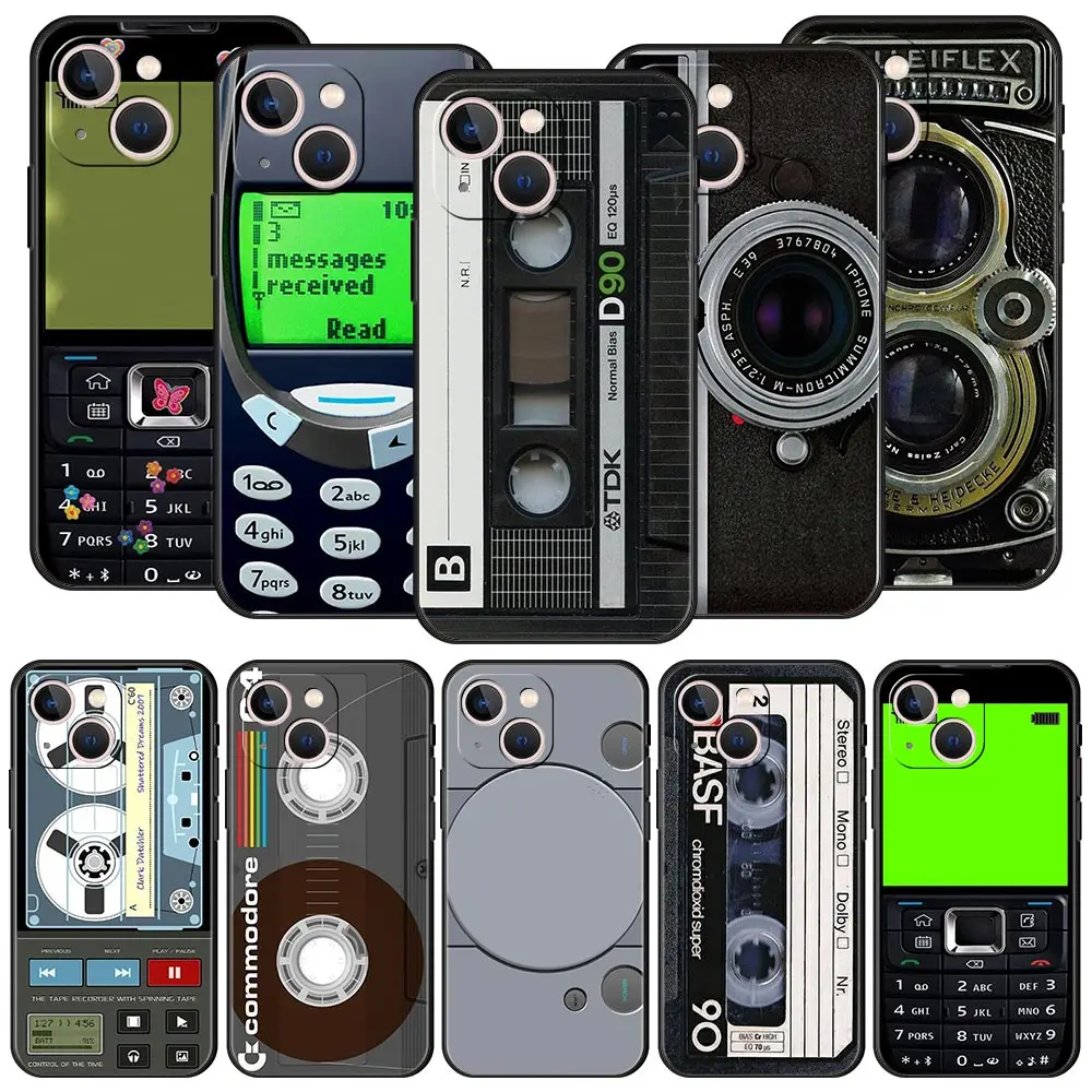 Vintage Cassette Tape Retro Style Luxury Silicone Black Phone Case
