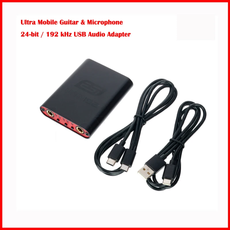 ESI UGM192 울트라 모바일 기타 & 마이크 24비트 / 192 kHz USB 오디오 어댑터 (K송 녹음, 실내 음향 필드 테스트용)