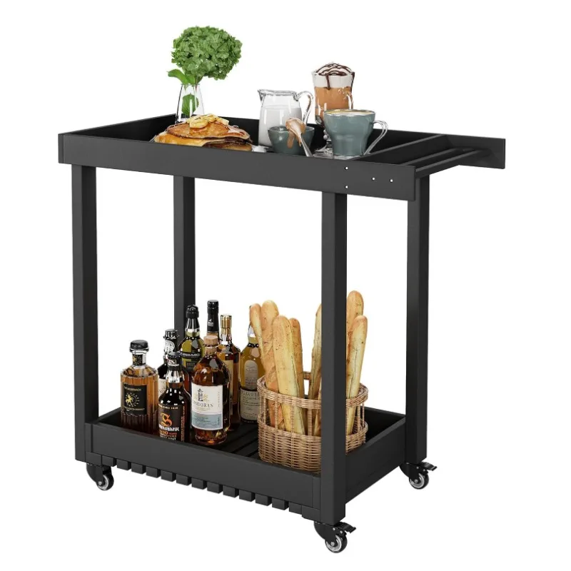

Service Utility Cart With Wheels, 500lbs Capacity,Multipurpose Rolling 2-Tier Mobile Storage Organizer,for Warehouse Home