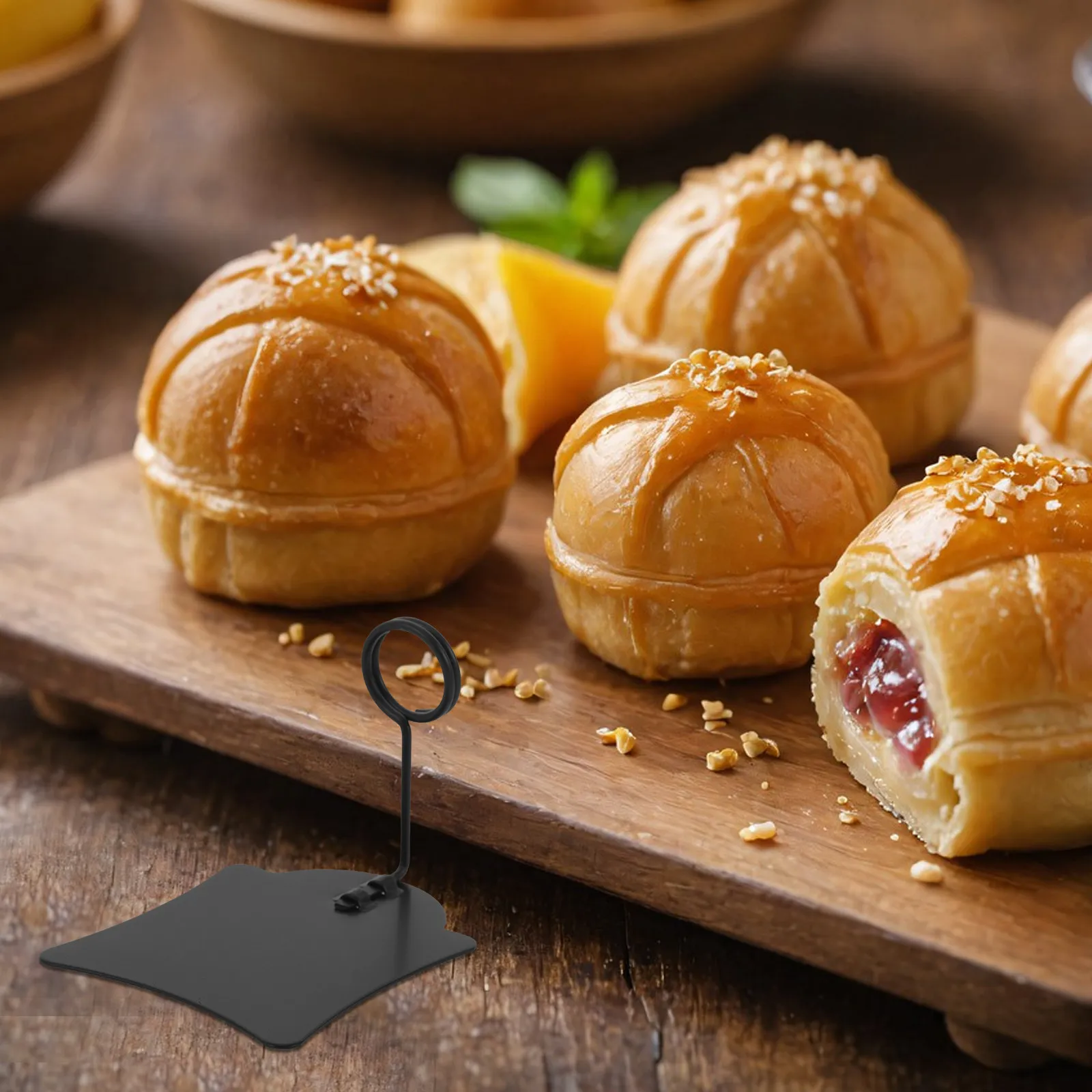 가격표 홀더 검정색 수직형 베이커리 케이크 디저트 스탠드 탁상용 표시판 음식 이름표 메모 클립 사진 홀더