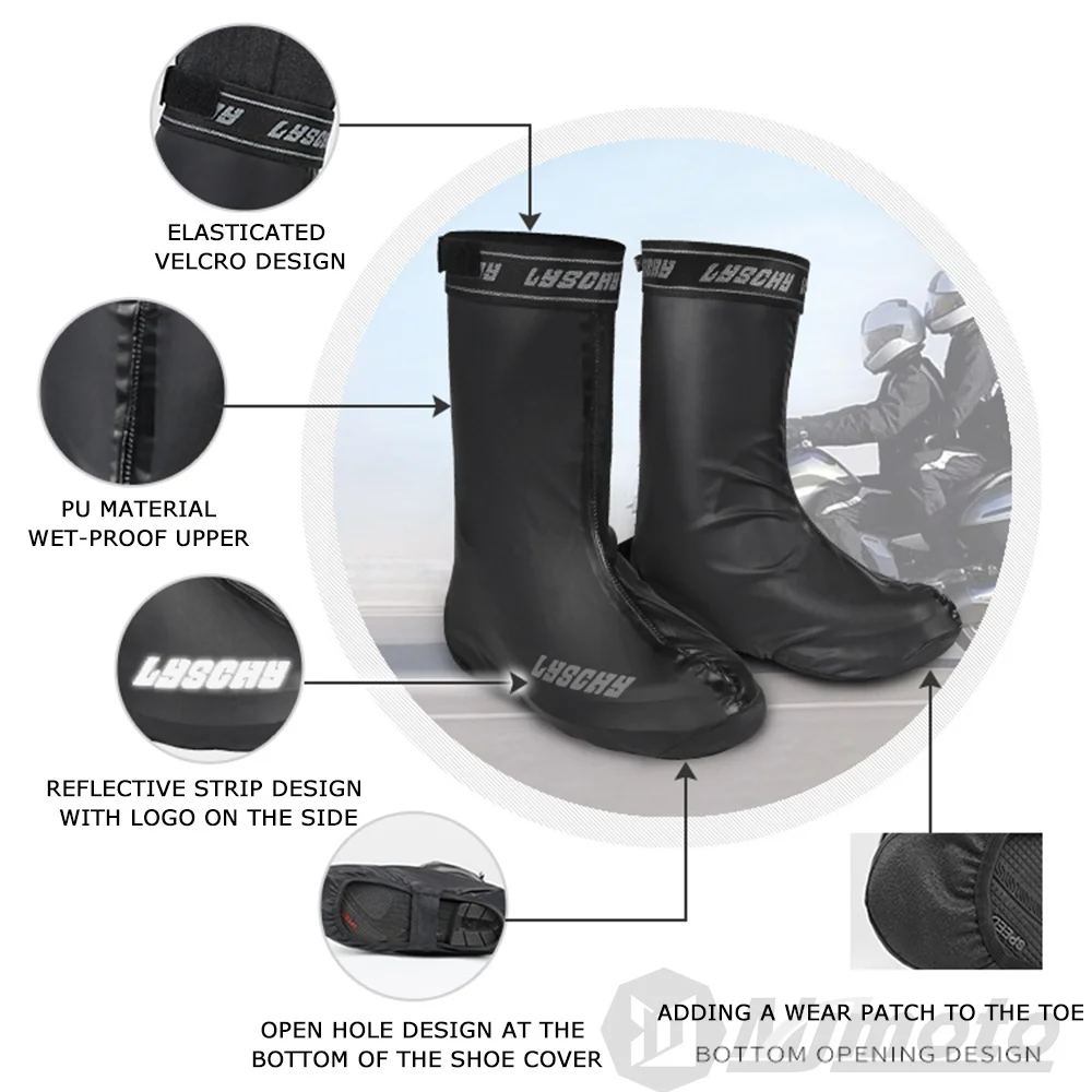 Waterproof Wear-resistant High-tube Motorcycle Rain Boot Reusable Motorcyclist Protective Gear Portable Folding Type Ultra-thin