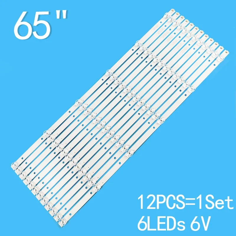 

LED Backlight Strip for JS-D-JP65EK-062EC (80228) E65EK-P1000/600-2BIN D66K18 V650DJ6-C02 E65EK-P60