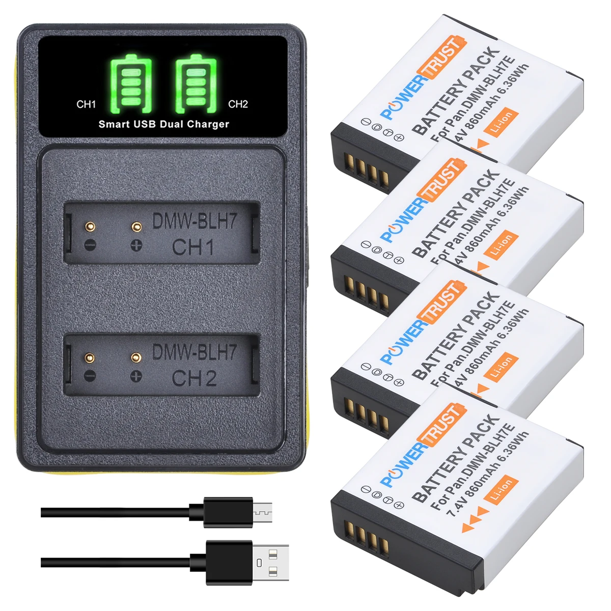 Dmw-Blh7 Dmw-Blh7Pp Dmw-Blh7E Batteryand Caricabatterie Per Panasonic Lumix Dmc-Dmc-Gm1 Gm1 Dmc-Gm5 Gm5 Dmc-Gf7 Gf7 Dmc-Gf8 Gf8