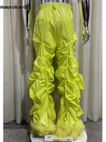 Pantalon long plissé en PVC souple et brillant pour homme – Marques de luxe originales, style Y2K alternatif, années 2000 4