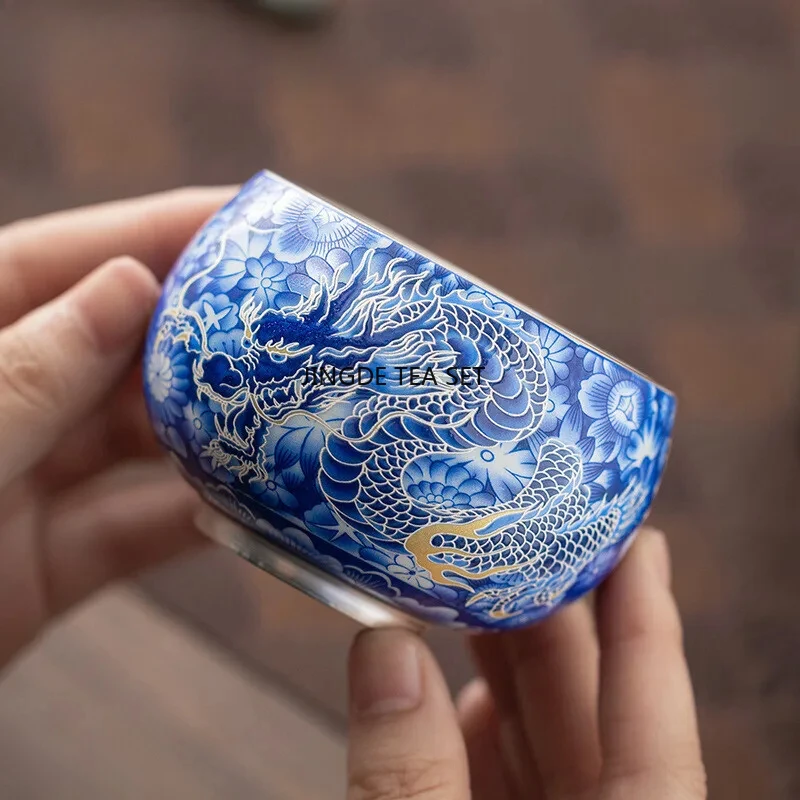 130ml 999 gold silver Chinese tea cup small Arhat dagong tea cup kungfu tea set