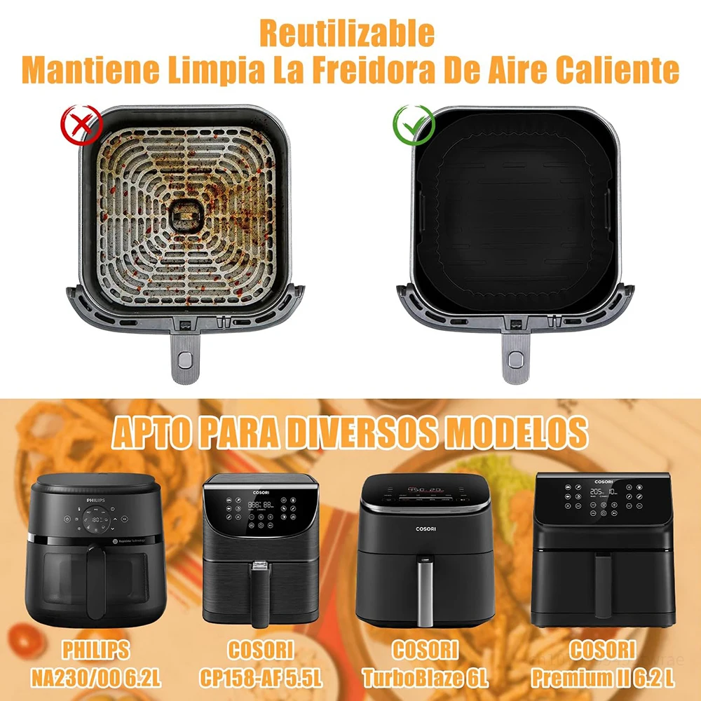 Accessoires Air Fryer - MARSEE - 14pcs - Silicone - Inox - Compatible Ninja Foodi 10.4L - Electroménager