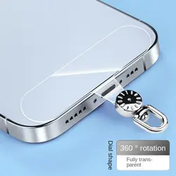 Luxurious 360° Rotatable Detachable Phone Lanyard with Metal Snap Clip (Transparent)
