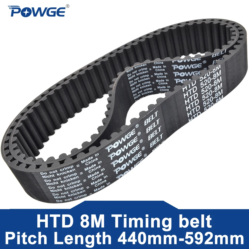 Correia Cronometrando de Powge-htd 8m lp = 440 448 456 464 472 480 488 498 504 520 528 536 544 552 560 568 576 584 592 Largura 1550 mm Borracha