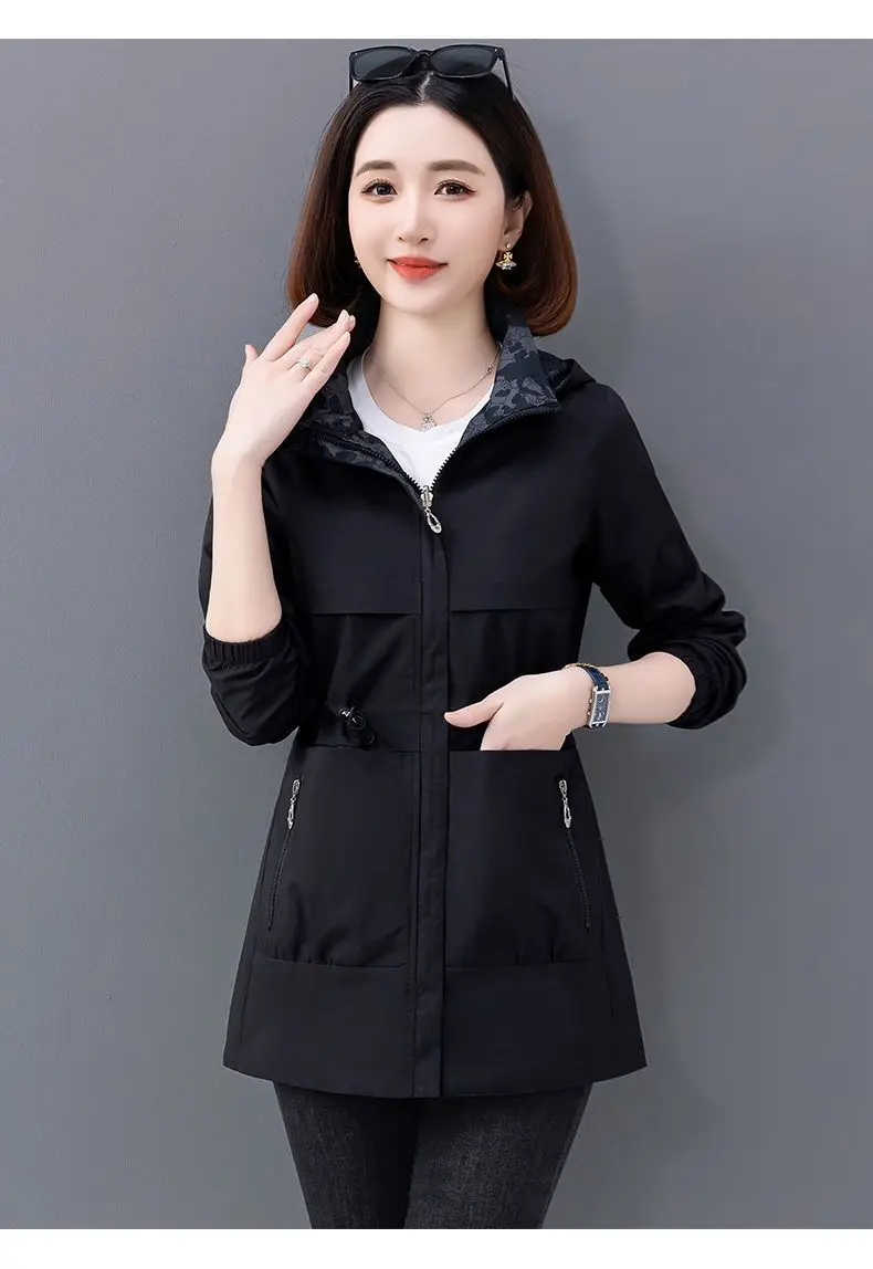 Spring Women's Jackets Causal Windbreaker 2024 New Two-Sided PiercingThin Basic Coat Lightweight Jacket Outwear Women Clothing