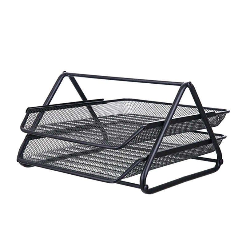 Metal Mesh 2 Tier Document Letter Tray Desk Organizer File Holder ...