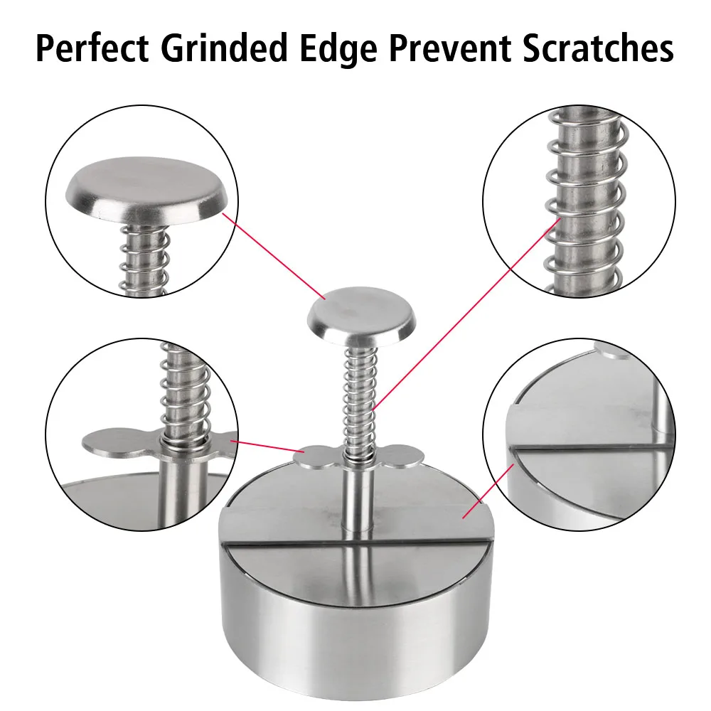 304 Stainless Steel Hamburger Press for Grill Griddle Meat Kitchen Tools Burger Patty Maker Pork Beef Manual Mold