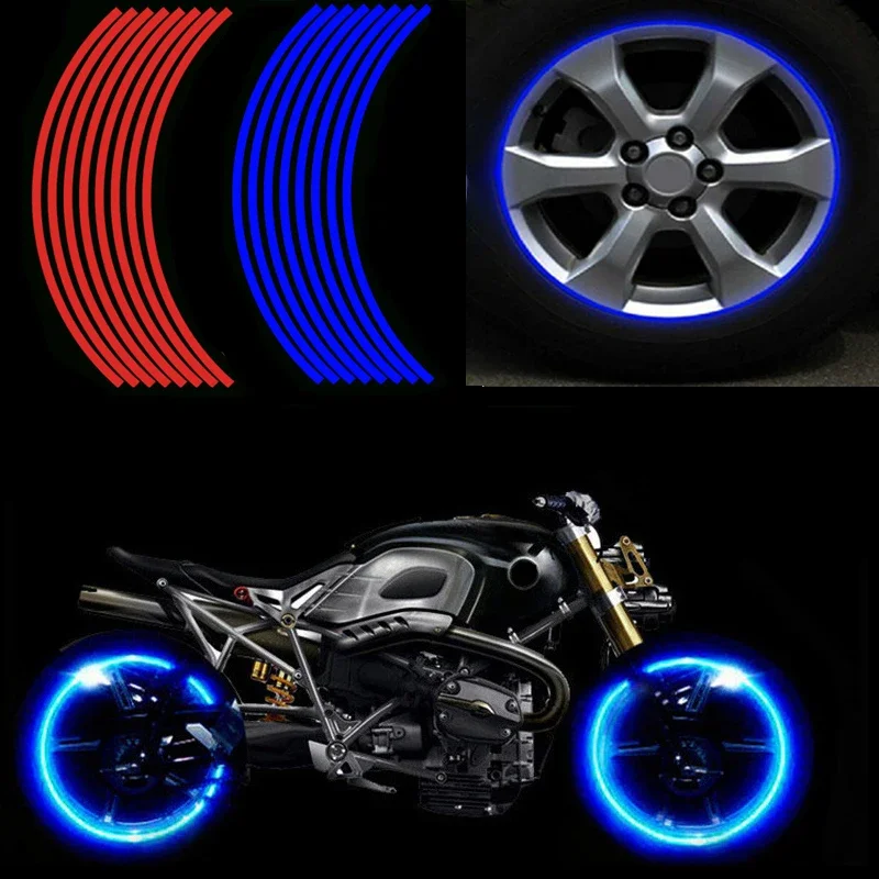 цена Motorcycle 18 inch wheel stickers steel rim stickers wheel rim stickers modified wheel hub stickers tire reflective stickers