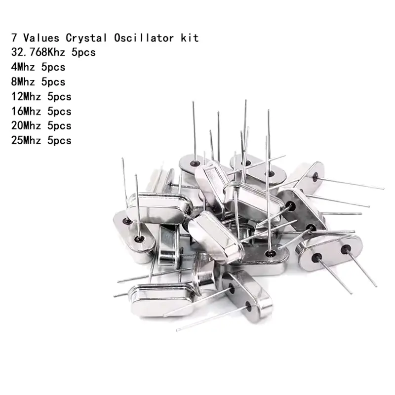 Hc-49s Crystal Oscillator Electronic Kit Resonator Ceramic Quartz Resonator Hc-49 Dip 7 Kinds X 5pcs 32.768k 4 8 12 16 20 25 Mhz image 3