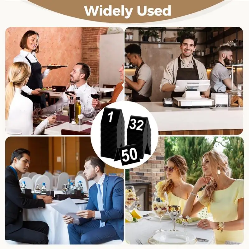 Wedding Table Numbers 1 To 50 V-Shaped Black For Banquets Parties Business Events