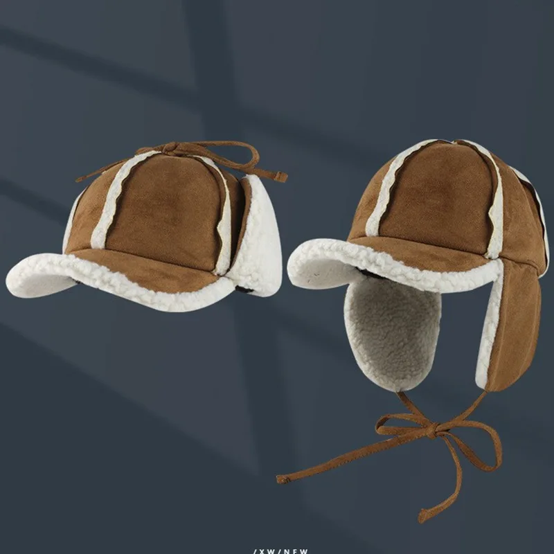 England Version Suede Detective Hat for Men and Women Winter Ear Protection