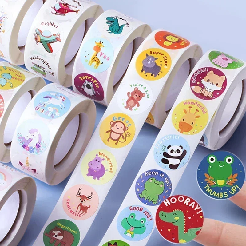Cartoon Stickers Cartoon Animal Stickers Animal Stickers Reward Stickers 500 Pieces Animal Cartoon Stickers Kids Toy Stickers Various Cute Design Patterns School Teacher Reward
