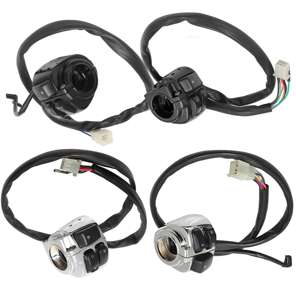 Interruttori Di Controllo Del Manubrio Del Motociclo Da 25Mm 2 Pezzi Adatti Per Harley Softail, Dyna, Sportster, V-Rod 1996-2012