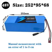 Batterie au Lithium rechargeable 100Ah 48V 100% neuve 13S5P 18650, BMS intelligent intégré pour machines électriques de 1500W 2