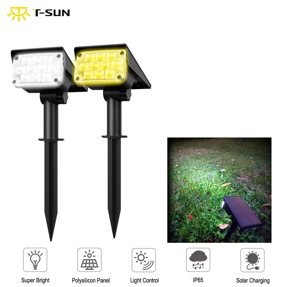 Solar-Powered Outdoor Garden Spotlights - Waterproof LED Landscape Lighting