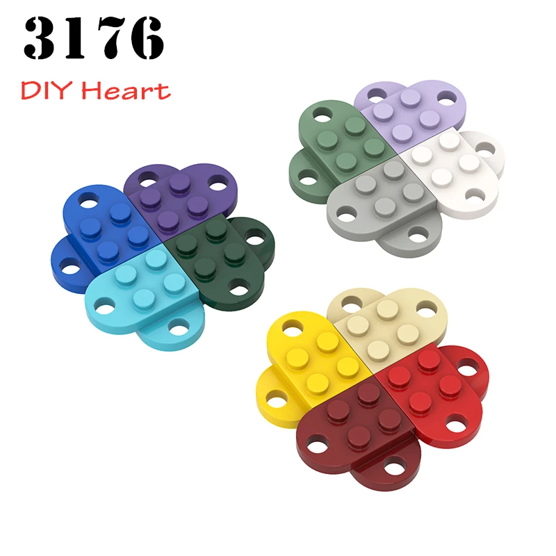 50 Teile/los MOC Ziegel Teile 3176 Platte Spezielle 3x2 mit Loch Bausteine Ziegel DIY Baut Geändert Herz Modell spielzeug Geschenk – Detail 1