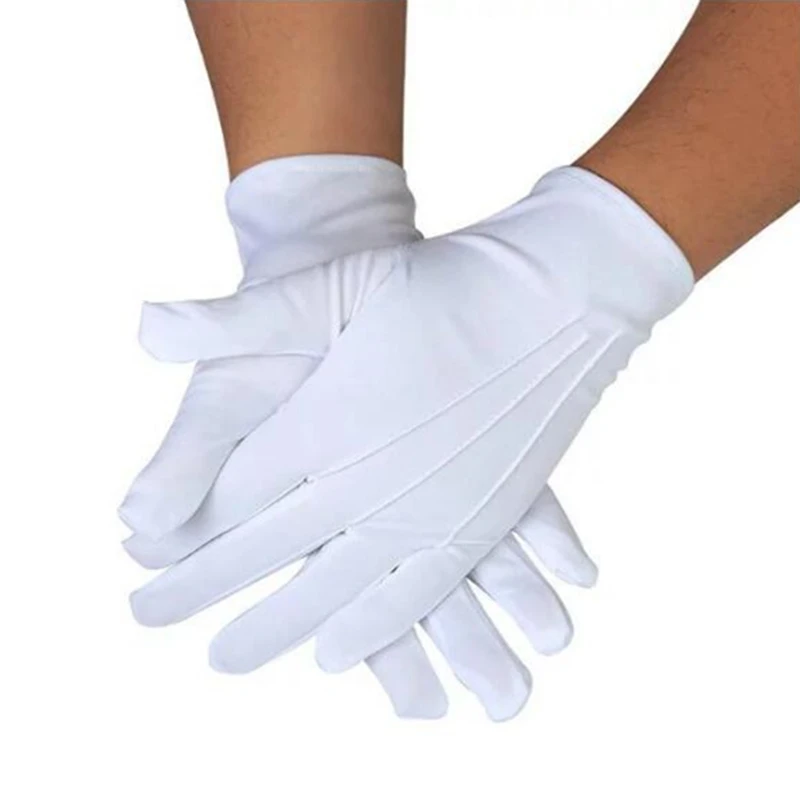 White Cotton Gloves Detail 3