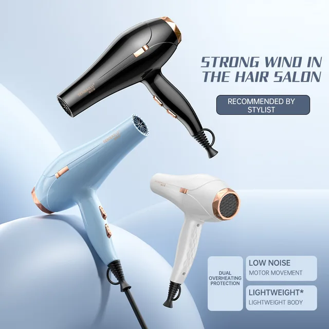 New Quick Drying Hair Dryer US/UK/EU Plug Household Blue Light Cold and Hot Air 110V，220V Hammer Hair Dryer