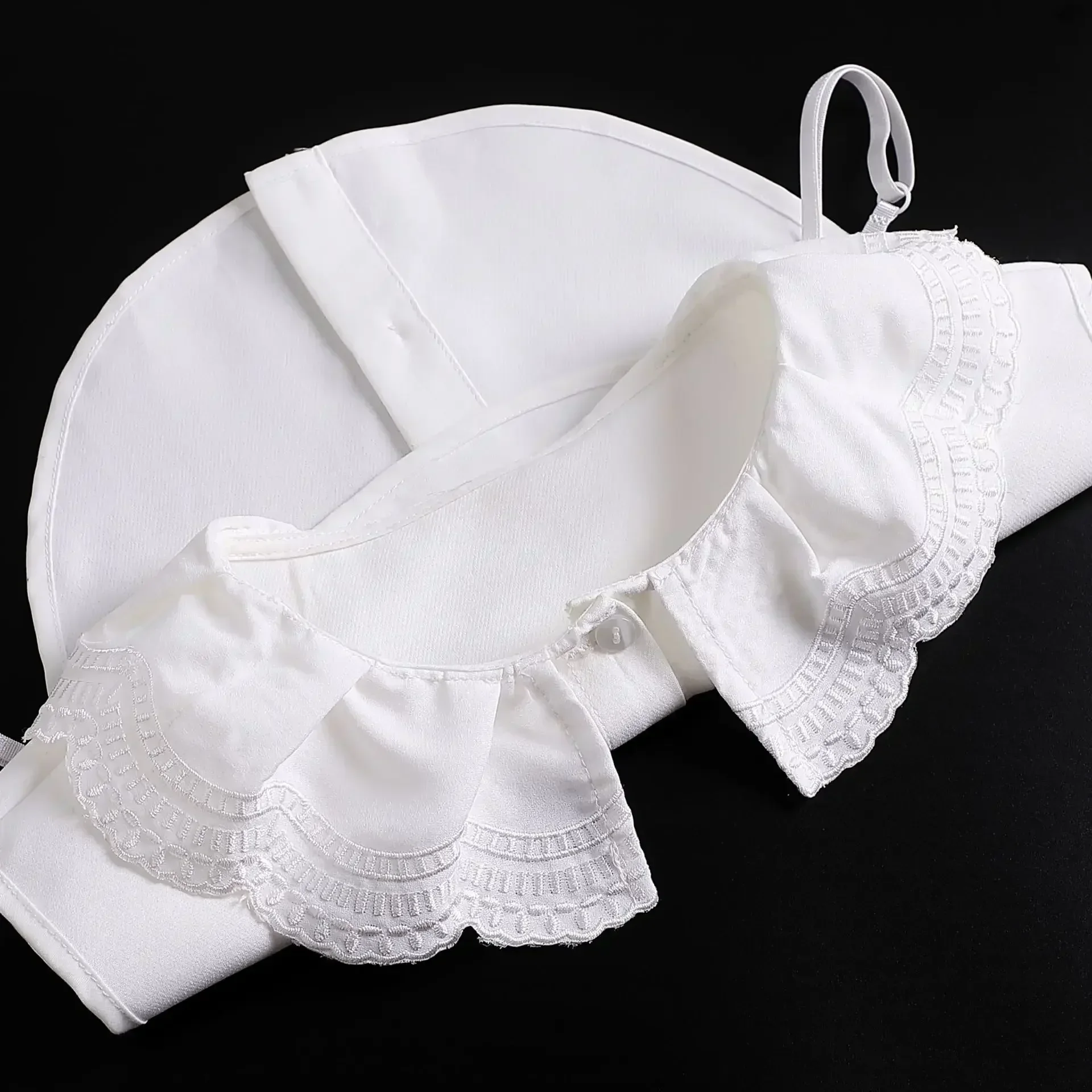 False Collar fake collar detachable collar shawl Korean Stand Lapel False Collar Women Embroidery Faux Col Half Shirt Blouse Fake Collars Sweater Shirt Detachable Collars