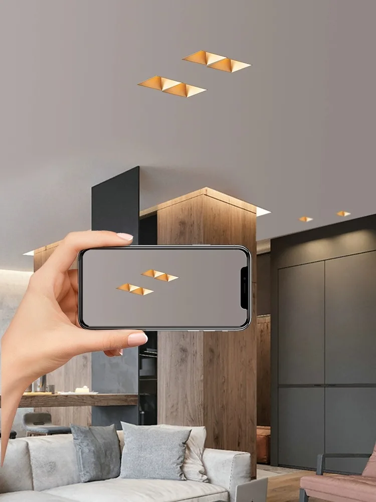 Led Spotlights Square Borderless Spot Light Triac ZigBee Dimmable Smart Ceiling Lamp Embedded Foco 110V220V For Living Room Home 5