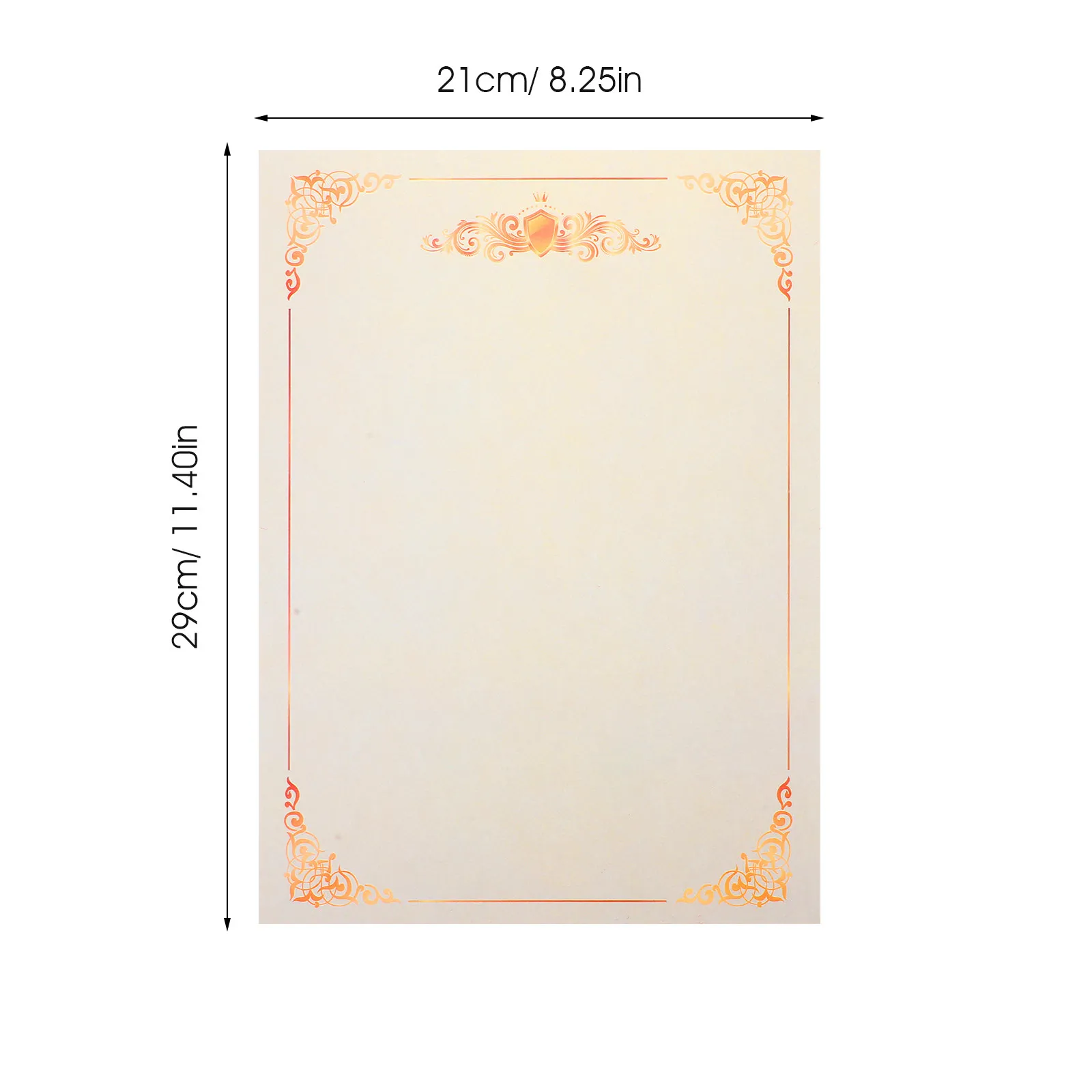 100매 인쇄 가능한 증서용지 - 양면 오프셋 무지 상장 용지 (학교 학위증, 졸업 증서용)