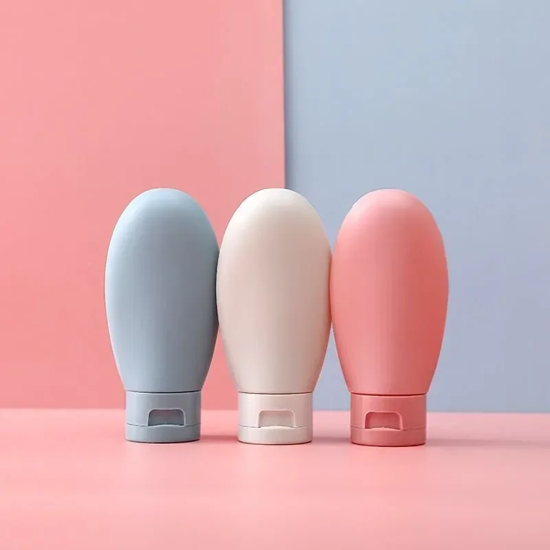 3Pcs/Set Refillable Bottle 60ml Soft PE Silicone Lotion Container Squeeze Tube Empty Bottle Portable Travel Shampoo Bottle