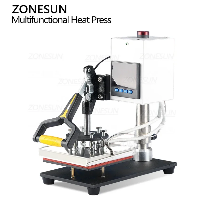 ZONESUN Digital Multifunctional Heat Press Machine Stamping Tool 15x15cm for T Shirts Mouse Pads Insoles Leather Pyrogra ZS-90ZY