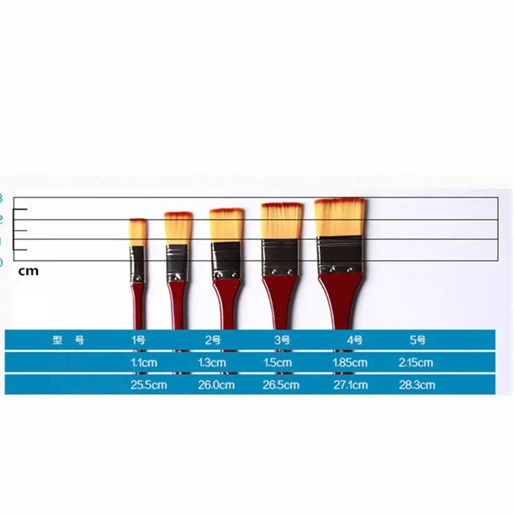 Pincel para pintar al óleo, con mango de madera, nailon, tubo de aluminio, pincel por número
