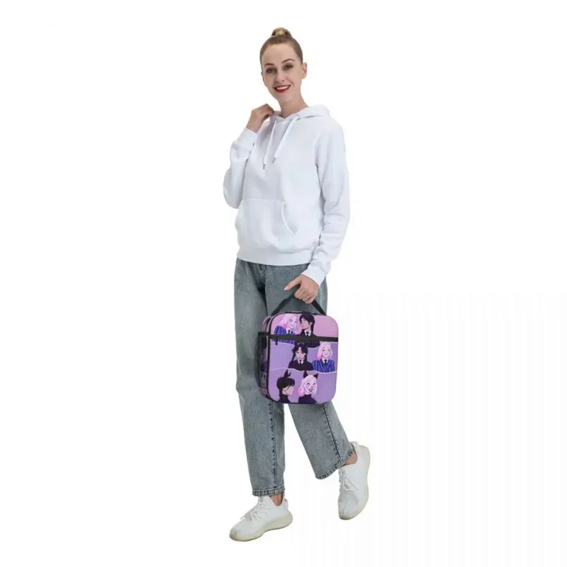 Wednesday And Enid Wenclair Insulated Lunch Bag Portable Meal Container Thermal Bag Tote Lunch Box Office Travel Bento Pouch