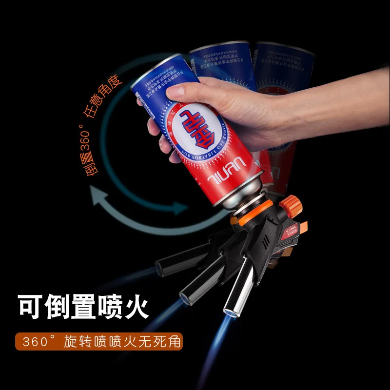 Gas Torch Welding Flame Gun Burner Nozzle Flamethrower Butane Outdoor Camping BBQ Brazing Kitchen Cooking