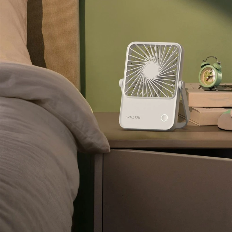 

3-скоростной складной настольный вентилятор, перезаряжаемый, 1200 мАч, со складной подставкой, USB-вентилятор