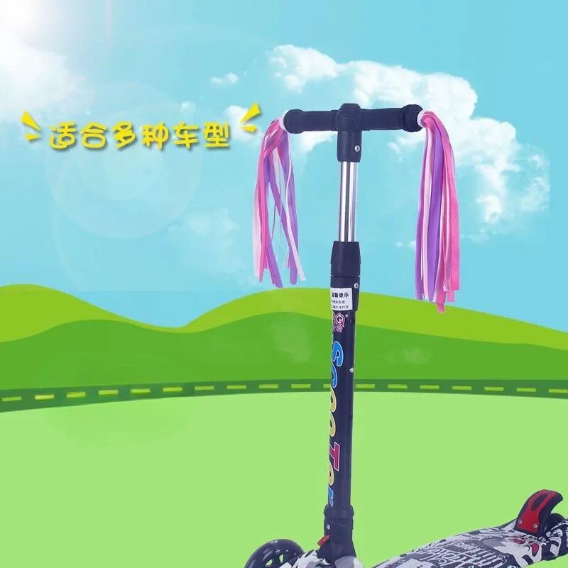 Kids Bicycle Handlebar Tassels Girls Boys Balance Scooter Colorful Streamers Bike Handlebars Decoration Ribbon Cycling Accessory bicycle handlebar tassels