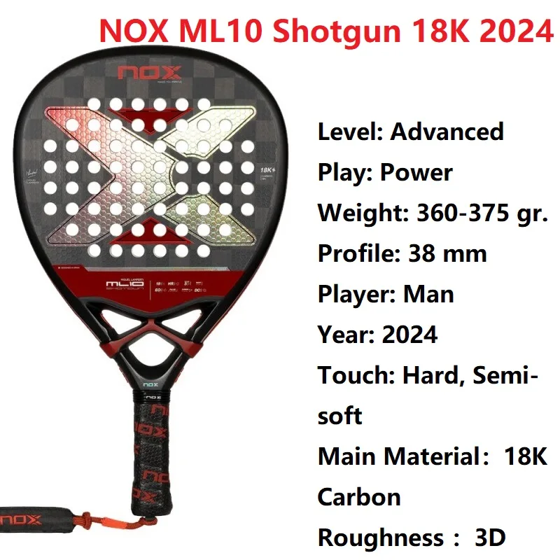 Padel Racket 3K Carbon Fiber Eva Soft Memory Shape Rough Surface High Balance Without Bag
