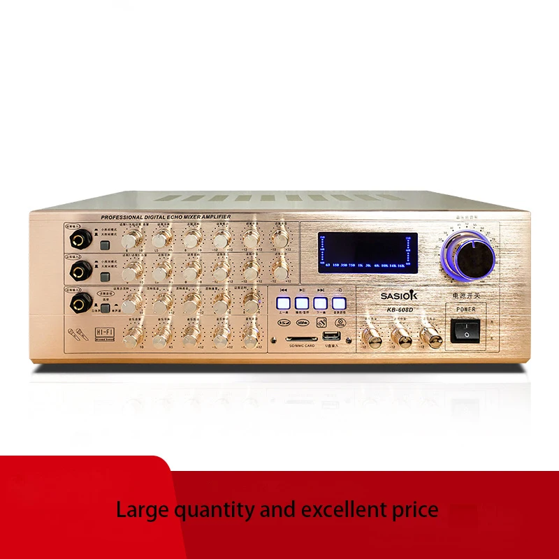 

RNABAU 4.0 Channel Amplifier With Built-in Bluetooth Amplifier, Professional Digital Echo Mixing Amplifier