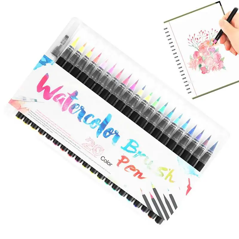 

Watercolor Brush Pens Set 201 Artist Fine Brush Tip Colored Pens Script Paintbrush For Calligraphy DIY Coloring Graffiti