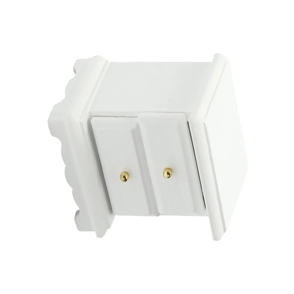 1: 12 Miniature Wooden Furniture: Wood Cabinet with Drawers Fairy Home Decoration Unpainted DIY Accessories